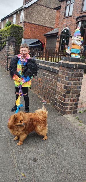 Lee Walker, Ethan Hill, Fern and Jme Eglington have hosted their own LGBTQ Pride parade in their Coseley street 