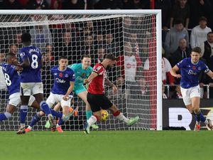 Southampton’s Adam Armstrong slots home his side's winner against Everton