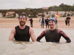 Supporting image for story: James Norton and Rebecca Adlington take part in 10-hour charity swim