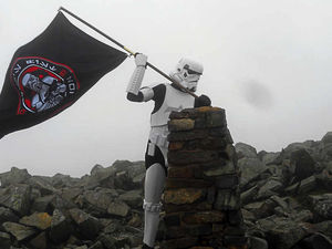 Supporting image for story: May the fourth is with Whitchurch Star Wars fan Ashley as he scales England's highest peak