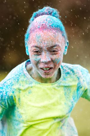 LAST COPYRIGHT SHROPSHIRE STAR JAMIE RICKETTS 17/03/2023 - Ercall Wood Academy in Charity Colour run for Red Nose Day..