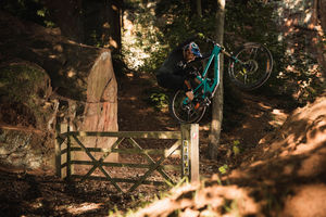 Stunt riders Danny MacAskill and Kriss Kyle film This and That at Nescliffe in Shropshire. Photo: Dave Mackison