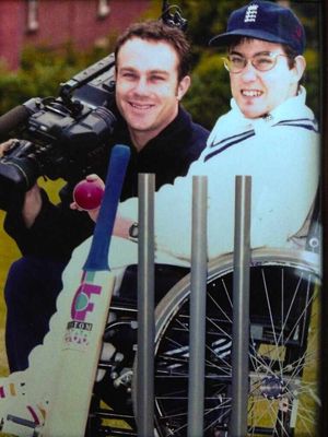 Graham's son Richard with former Australian player Michael Slater.