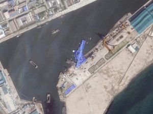 Supporting image for story: North Korea detains three shipyard officials over failed naval destroyer launch