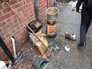 A picture showing what health officers discovered outside of Mr Kay's upon an inspection in 2021