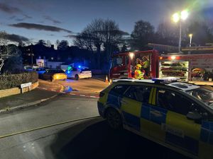 Bridge Road in Alveley was closed while emergency services dealt with the spillage. Picture: Bridgnorth Fire Station. 