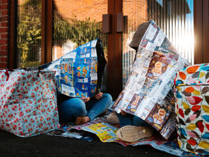 Supporting image for story: Throwaway crisps packets are being turned into life saving blankets 