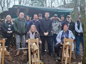 Shaun Davies MP with members of Small Woods, Bournville Village Trust and veterans.