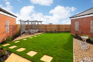 A show home garden at The Catkins