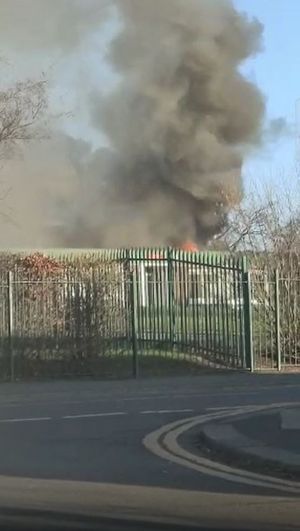 Fire ripped through the disused building on Friday afternoon
