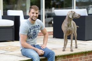 Jay Rodriguez with familly pet Vera. The striker has another dog called Morrissey, named after his favourite musician.