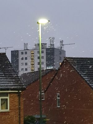 Snow was seen falling over the region in the early hours (Image by West Midlands Police)