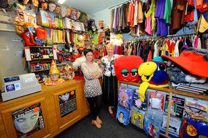 Sue Penzer and daughter Sarah at Masquerade fancy dress shop