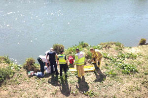 Emergency workers at the scene