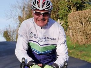 Supporting image for story: Devoted Roger saddles up for hospital that saved wife