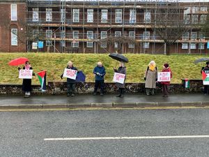 Supporting image for story: Gaza healthcare crisis protest outside Llandrindod Wells Hospital