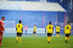 A blue flare was also set off