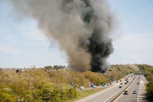 Smoke from the fire could be seen for miles around