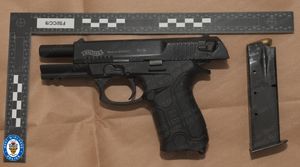 The pistol was loaded with five 9mm rounds