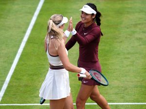 Supporting image for story: ‘Nervous’ Emma Raducanu enjoys win with Katie Boulter in rare doubles outing