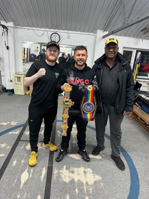 Callum Dean, Conah Walker and Mick Smith at Merridale Boxing Club.