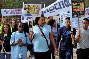 Some of those who joined the march calling for 'Justice 4 Dalian' in September