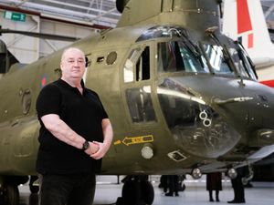 Supporting image for story: Veteran reunited with famous Bravo November helicopter as it prepares for display at RAF Cosford