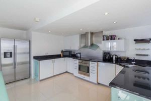 The futuristic and stylish £3,000 penthouse apartment, located on the tenth floor of Queen's College Chambers