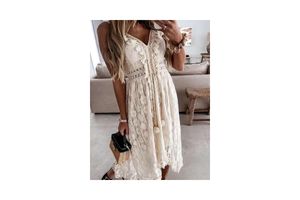 Cupshe Boho Lace-Up Maxi Dress