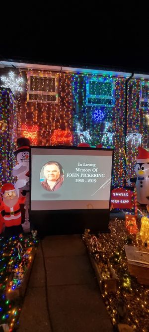 The Pickering family and their Christmas lights