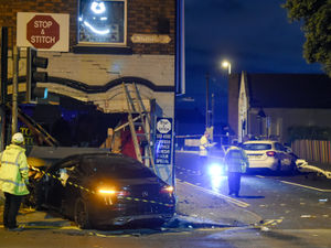 Supporting image for story: Driver critical as two Mercedes and shop wrecked in crash
