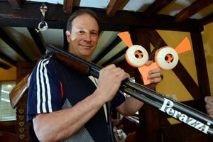 Andrew Lloyd with the helice targets he shoots at