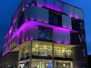 Supporting image for story: Telford council lights up building 'as mark of respect for George Floyd'