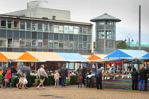 Shoppers at the market