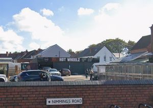 The Hot Wheelz premises viewed from the island at Shell Corner. Picture Google free for LDRS use