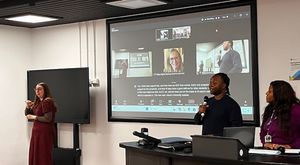 A simulated conference offered students a lifelike professional setting to practice interpreting skills.