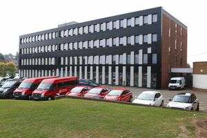 New cladding has been fitted to the outside of the James Watt Campus building in Great Barr