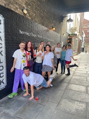 Press trip gang at Blacklock chophouse restaurant in Covent Garden - coming to Birmingham soon