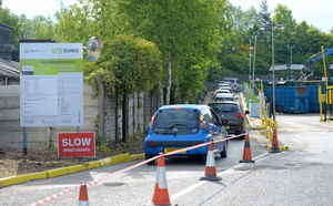 There were surprisingly short queues at Fryers Road Household Recycling Centre, Bloxwich 