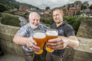 Colin Loughlin from Llangollen Food Festival with Ynyr Evans from Llangollen Brewery.