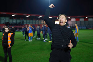 Gavin Cowan celebrates following a fifth straight win for Salop