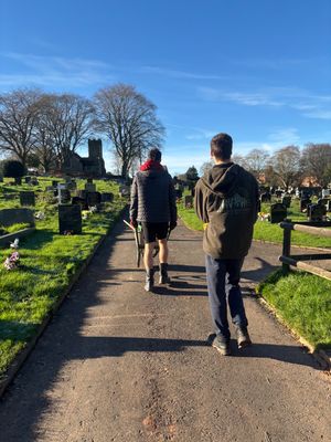 Students at Henley Road Cemetery