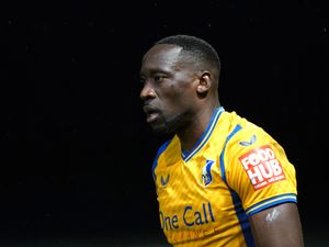 Lucas Akins playing for Mansfield Town