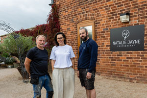 Marc Radcliffe Building Services, Natalie of Natalie Jayne Photography, and Jacob Walker of Apley, outside the new premises.