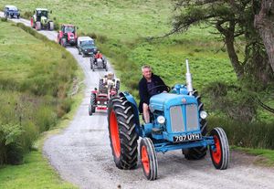 Bridgnorth's Chris Nott leading the line of tractors