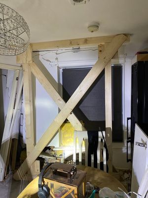 The inside of the house.