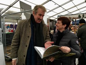 John Challis meets fan Charlotte Stone