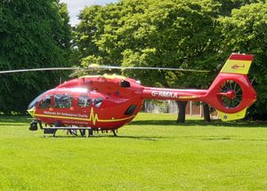 An air ambulance landed at Bradmore Recreation Ground. Photo: Wilfred Randhawa