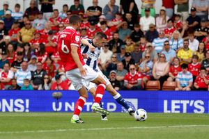 Jed Wallace of West Bromwich Albion scores a goal to make it 1-2 during the Sky Bet Championship match between Wrexham AFC and West Bromwich Albion at Racecourse Ground on August 16, 2025 in Wrexham, United Kingdom. (Photo by Adam Fradgley/West Bromwich Albion FC via Getty Images)
