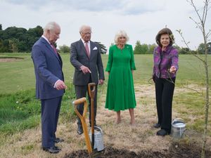 Supporting image for story: Charles and Camilla plant ‘beautiful’ Swedish oak with King and Queen of Sweden